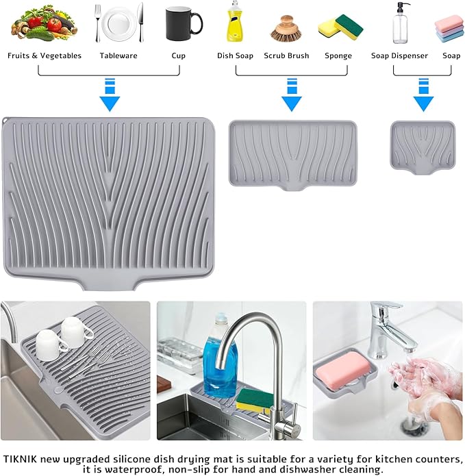 Silicone Dish Drying Mat, Stone Drying Mat - Image 4