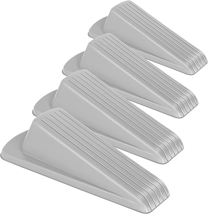 4 Pack Premium Rubber Door Stoppers Wedge, Door Stops by BHYTAKI
