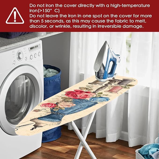 Nuxovilar Vintage Sewing Elements Ironing Board Cover& Floral Design, This - Image 6