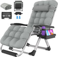 Suteck Oversized Zero Gravity Chair, 29In XL Outdoor Recliner Chair w/Removable Cushion&Headrest, Camping Lounge Chair w/Upgraded Lock&Footrest, Reclining Patio Chairs for Indoor Outdoor,500LBS by Suteck