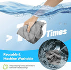 Microfiber Cleaning Cloth 12"X12" 12 Pack Grey Lint Free Microfiber Towels - Image 6