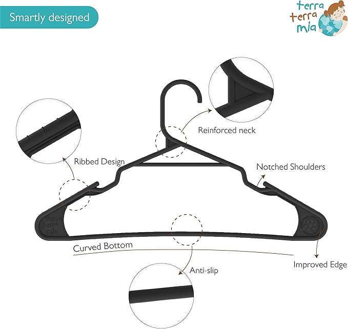 Eco-Friendly Clothing Hangers for Avg. Weight Clothes Made from 100% Recycled - Image 3