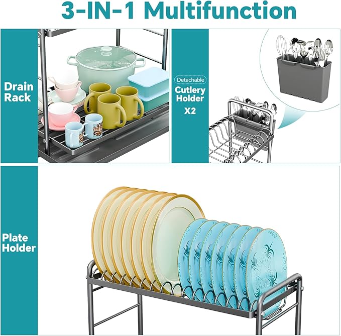 Simple Trending Dish Drying Rack, 2-Tier Dish Rack - Image 4