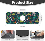 Christmas Dinosaur Tree Xmas Green Kitchen Sink Splash Guard Faucet Mat 1 Pcs - Image 2