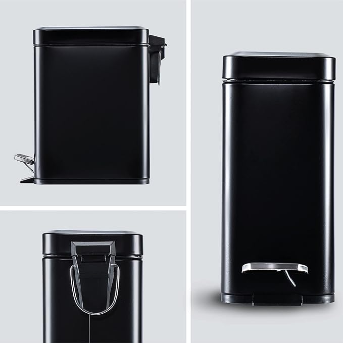 Home Zone Living 1.3 Gallon Small Bathroom Trash Can - Image 9