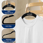 SereneLife 30 Pack Velvet Hangers – Non-Slip Clothes Hangers - Image 5