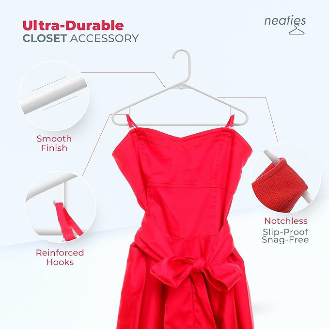 Neaties Plastic Hangers 15 Pack – Made in The USA – 6lb Capacity Standard - Image 3