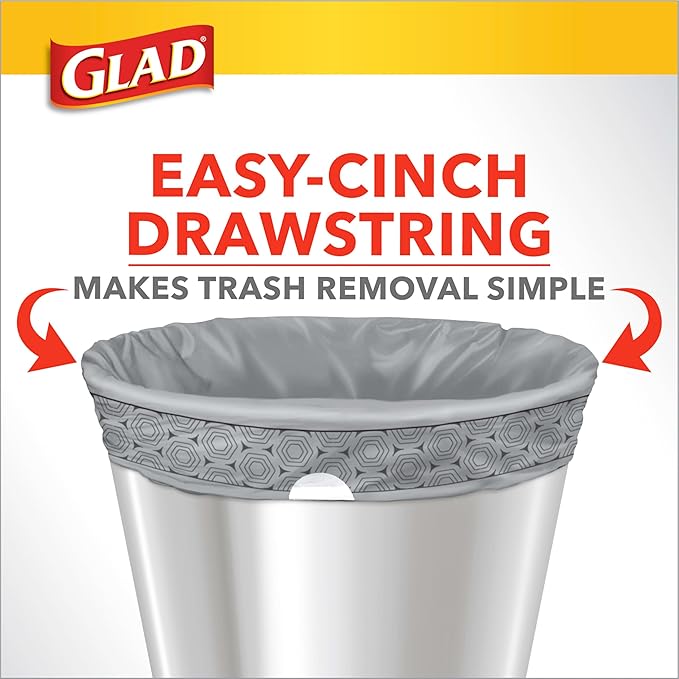Glad Medium Trash Bags, 8 Gallon, Lemon Fresh Bleach Garbage Bags, Resists - Image 3