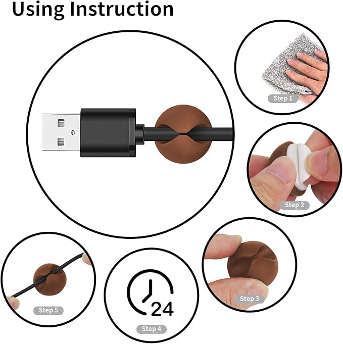 Cord Holder Cable Clips, Office or Mouse - Image 7