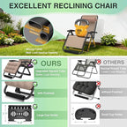 Suteck Oversized Zero Gravity Chair,29In XL Lounge Chair w/Removable Cushion&Headrest, Reclining Camping Chair w/Upgraded Lock and Footrest, Reclining Patio Chairs Recliner for Indoor Outdoor - Image 4