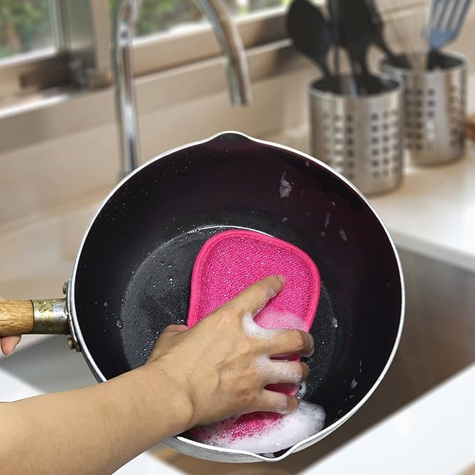 Kitchen Dish Sponge Scrubber Non Scratch, Dishcloth No Odor Reusable Washable - Image 5