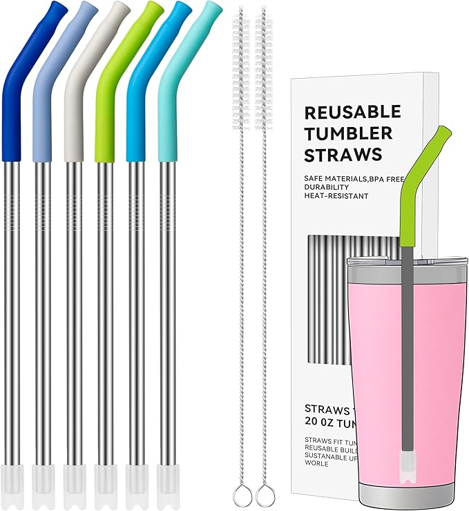 20 oz Straight Metal Straws by AccessoriesForWaterBottle