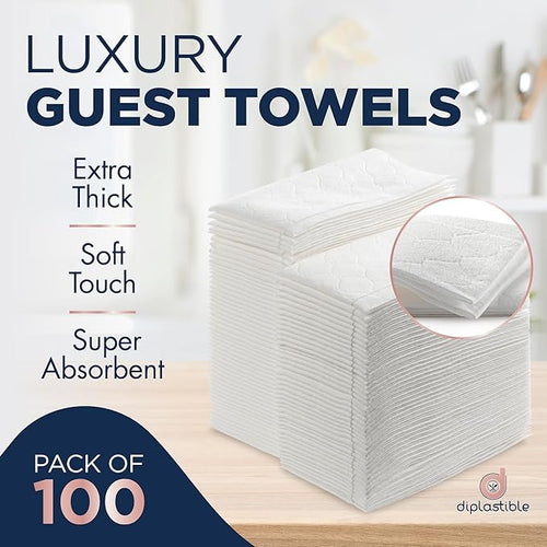 100 Count White Luxury Linen-Feel Paper Towels, Soft And Absorbent Cloth-Like - Image 2