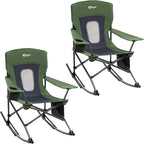Portal Outdoor Rocking Chair Camping Folding Portable Rocker with Cup Holder Side Pocket Carry Bag, Support 350LBS (Mesh Green), 2 Pack by PORTAL