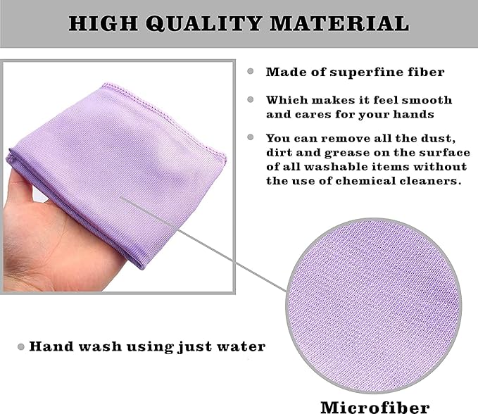 Window Cleaning Cloth.Glass Cleaning Cloth, Streaks Scratches Free. Purple 1 - Image 2