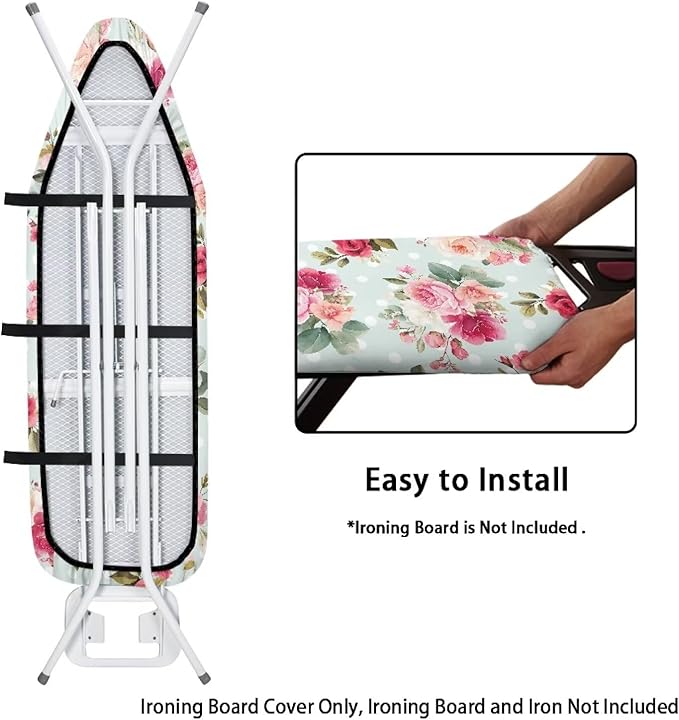Flower Print Cover for Ironing Board 15x54 Inch Standard Size Flower Print Iron - Image 4