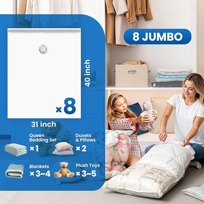 TAILI 8 Pack Vacuum Storage Bags - Image 3