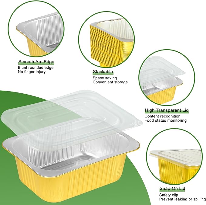 40 Pack 3LB Gold Aluminum Foil Pans - Image 4