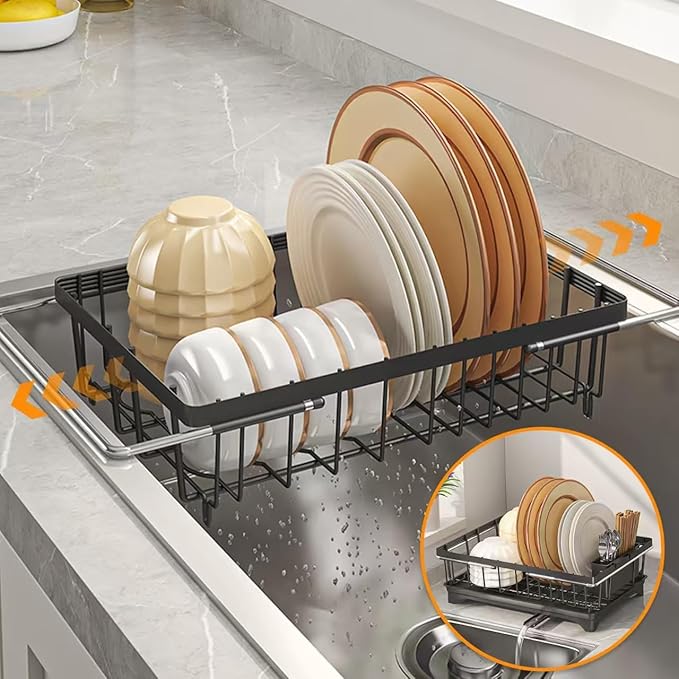 LEMIKKLE Roll Up Dish Drying Rack, Over The Sink Dish Drainer Rack, Foldable - Image 8