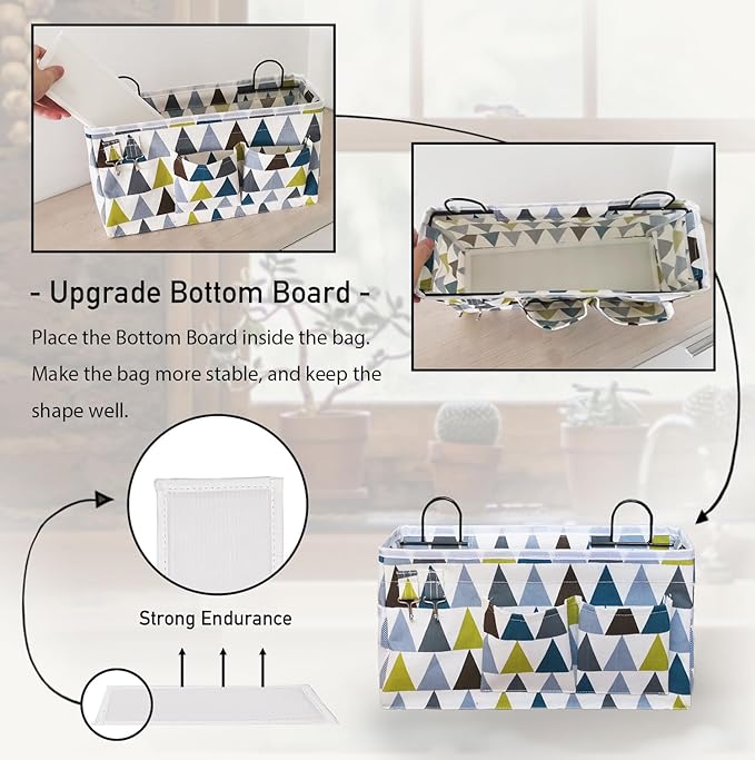 2pcs Large Wall Hanging Organizer Bag, Linen Fabric Door Hanging Storage Baskets - Image 3