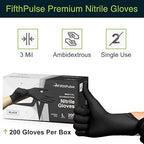 Black Nitrile Disposable Gloves Large, Dental and Surgical Grade - Image 6