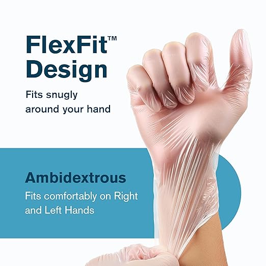 Ridex Disposable Gloves Latex-Free Clear Vinyl Gloves, 1000-Count, Powder-Free - Image 2