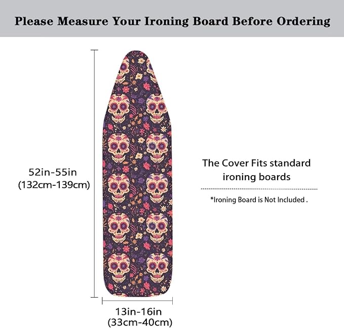 Halloween Skull Steam Ironing Board Cover Mexican Sugar Skulls 15x54 Inch - Image 5