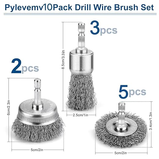 10Pcs Professional Wire Brush for Drill, Carbon Steel Wire Cup Brush for Drill - Image 2