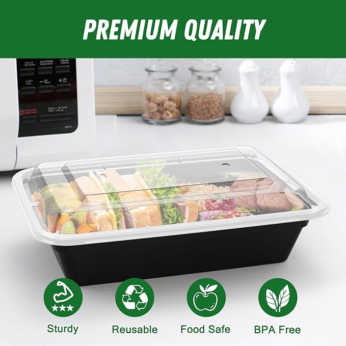 50 Pack 32 oz Meal Prep Containers Reusable - Image 3