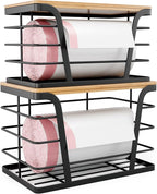 2 Pack Stackable Storage Laundry Kitchen Organizers, Wall Mount Trash Bag Holder by TrashBagHolder