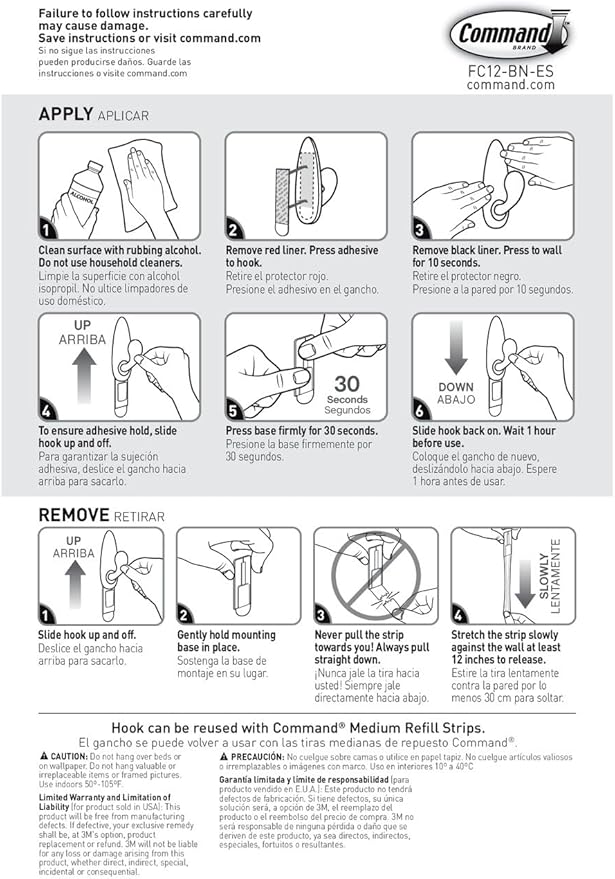Command Medium Oil Rubbed Bronze Metal Hooks, 2 Hooks and 4 Strips, Damage-Free - Image 9