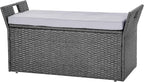 VEVOR Outdoor Storage Bench, 2-Person PE Rattan Storage Bench, 40 Gal Deck Box with Cushion & Side Handle, Supports up to 400 lbs, Weatherproof Outdoor Seating & Porch Decor for Patio Garden Balcony - Image 9