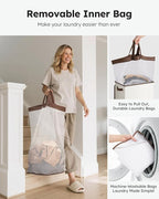 SOLEDI Clothes Hamper with Lid - 100L XL - Large Laundry Basket with Removable - Image 5