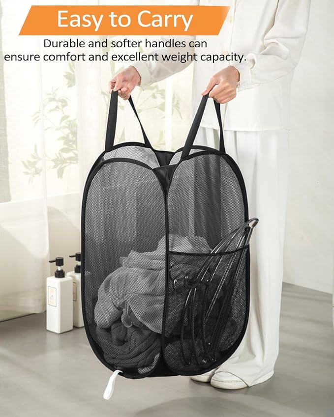Durable Collapsible Laundry Baskets, Upgrade Foldable Pop Up Hamper - Image 6