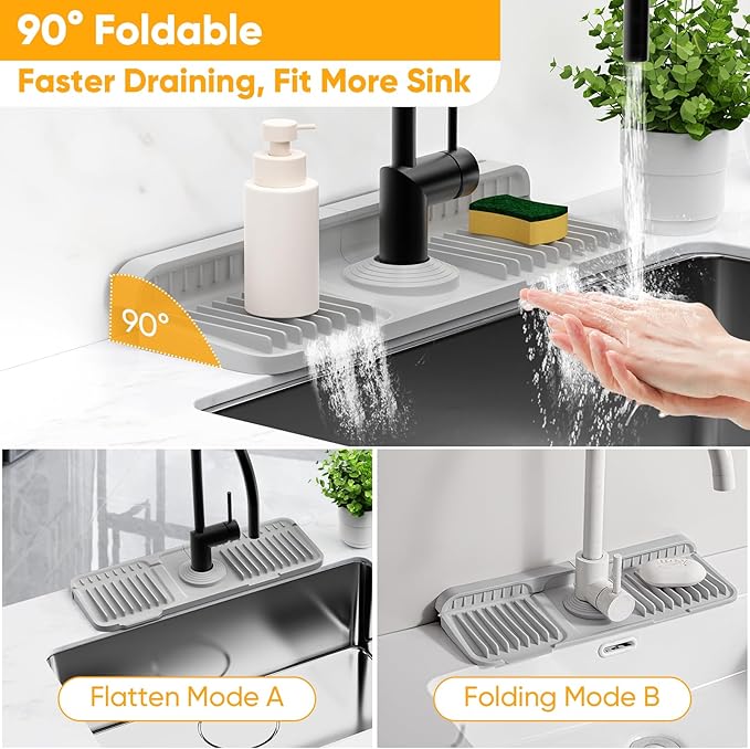 14.6 inch Faucet Mat for Kitchen Sink Splash GuardKitchen Sink Faucet Mat - Image 5