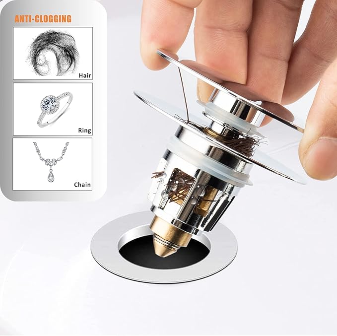 Artiwell Universal Bathroom Sink Drain Stopper, Fits Most Pop-Up Drains - Image 4