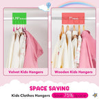 HOUSE DAY Velvet Kids Hangers 60 Pack, Premium Childrens Hangers - Image 3