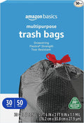 Amazon Basics 30 Gallon Flextra Strength Multipurpose Drawstring Trash Bags by AmazonBasics