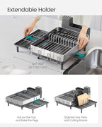 SONGMICS Large Dish Drying Rack, Expandable Dish Dryer - Image 5