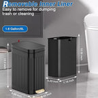 Small Bathroom Trash Can with Air Freshener Soft Close Lid, 6 Liter/ 1.6 Gallon - Image 7