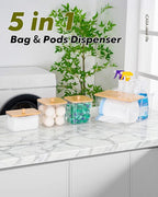 Trash Bag Dispenser Dishwasher Pod Holder - 5 in 1 Plastic Garbage Bag Under - Image 2