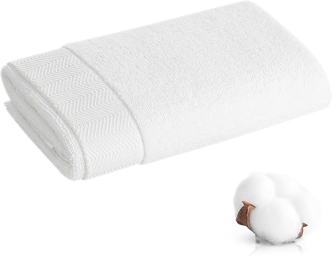 Hand Towel - 100% Cotton White Towel by Unknown