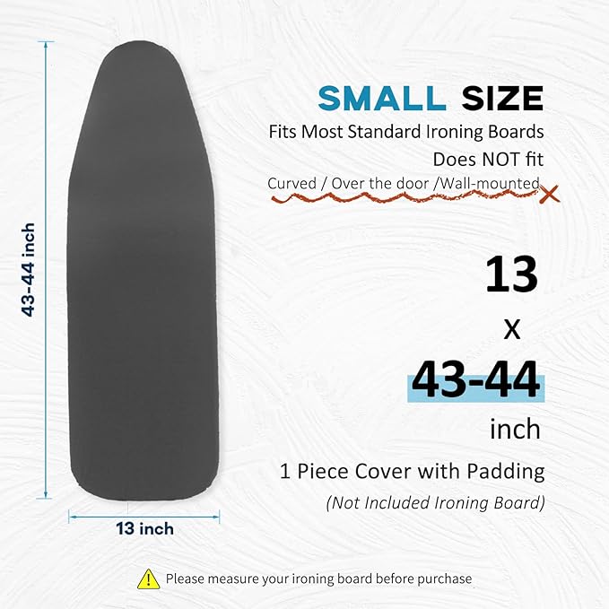 43x13 Small Ironing Board Cover and Pad, Iron Board Replacement Cover, Thick - Image 2