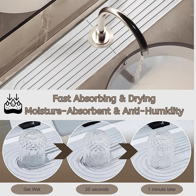 Diatomite Faucet Mat for Kitchen Sink - Image 3