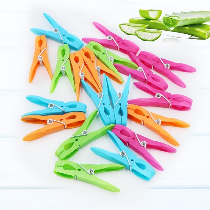 48 Packs Colorful Plastic Clothespins Hangers Clips Clothes Pins Heavy Duty - Image 5