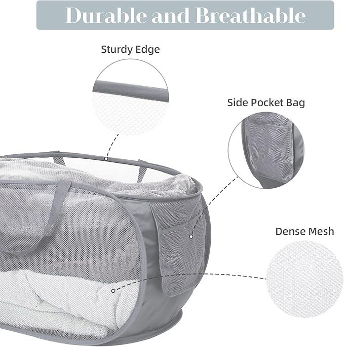 3 Pack Collapsible Laundry Baskets, Foldable Laundry Basket - Image 5