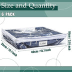 Hoolerry 6 Pieces Sweater Storage Bags Plastic Clear PVC Clothes Storage Bags - Image 2