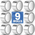 9 Pack Aluminum Foil Tape, 3.9 mil 2" x 450 Feet Total Silver High Temperature by Unknown
