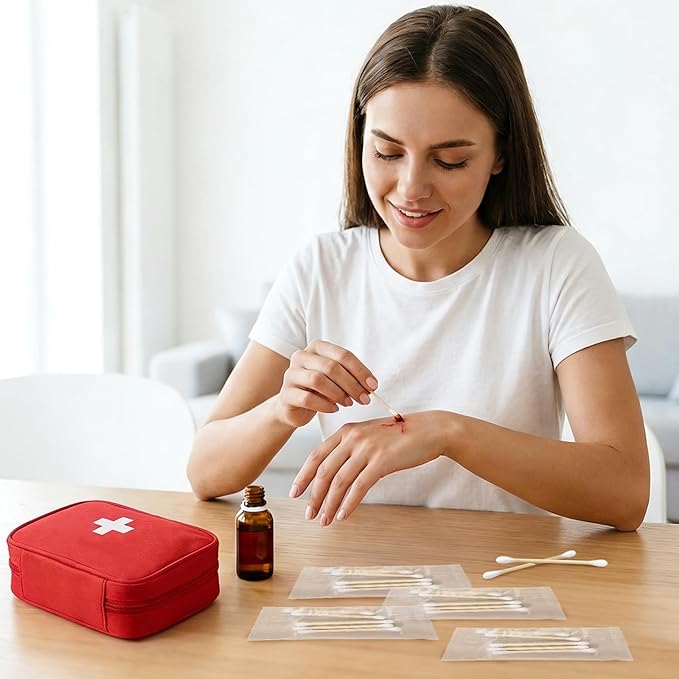 Travel Size Cotton Swabs, Individually Wrapped Disposable Double Round Tips - Image 8