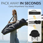 Oversized Camping Chairs for Adults - Heavy Duty Padded Outdoor Folding Lawn XL Camp Chair with Cup Holder Cooler Pockets for Outside Sports Beach Fishing Garden Portable Supports 500lbs, AllBlack - Image 6